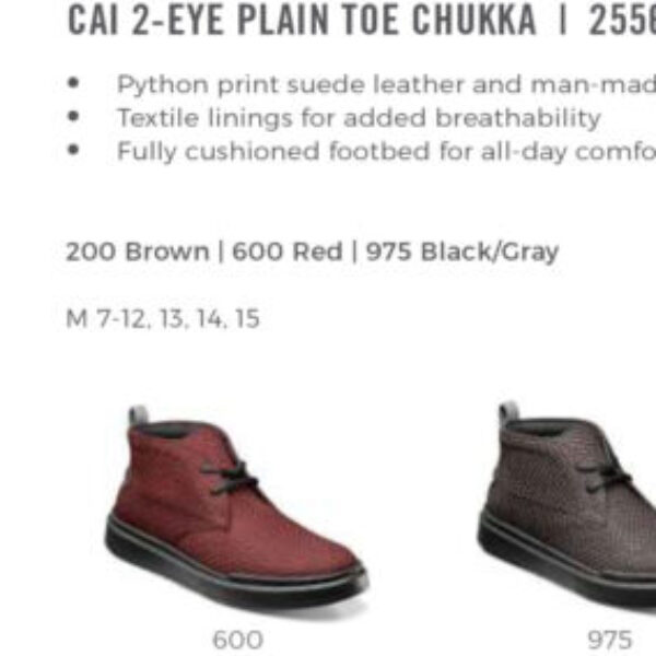 Cai 2-Eye Plain Toe Chukka