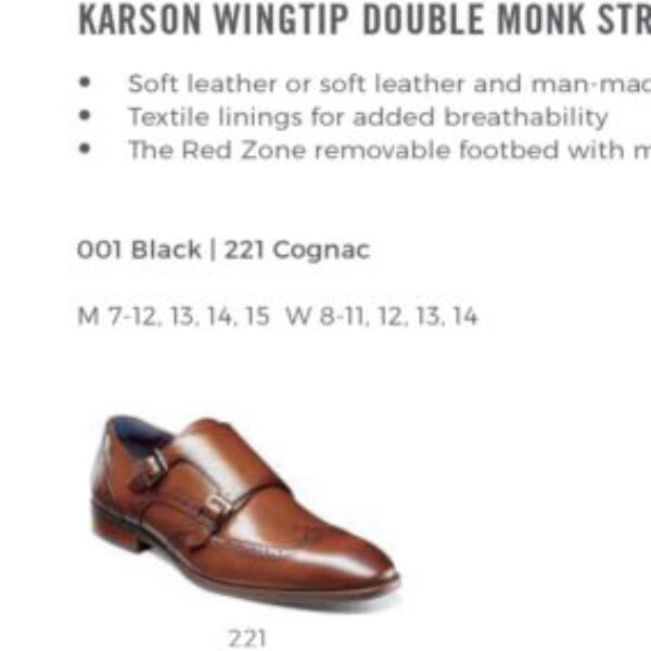 Karson Wingtip Double Monk Strap