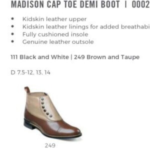 Madison Cap Toe Demi Boot