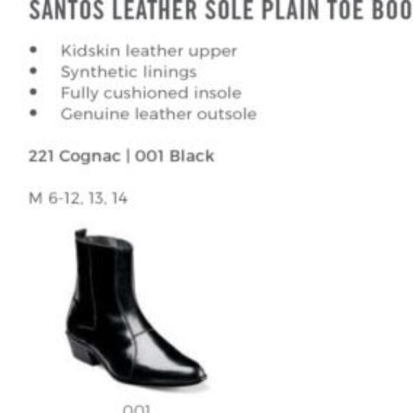 Santos Leather Sole Plain Toe Boot