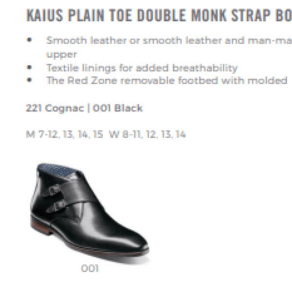 KAIUS PLAIN TOE DOUBLE MONK STRAP BOOT