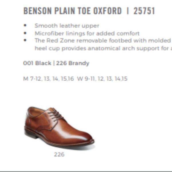 BENSON PLAIN TOE OXFORD